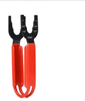 Orange forged steel adjustable pipe wrench showing serrated jaws and textured handle, length 24cm.
