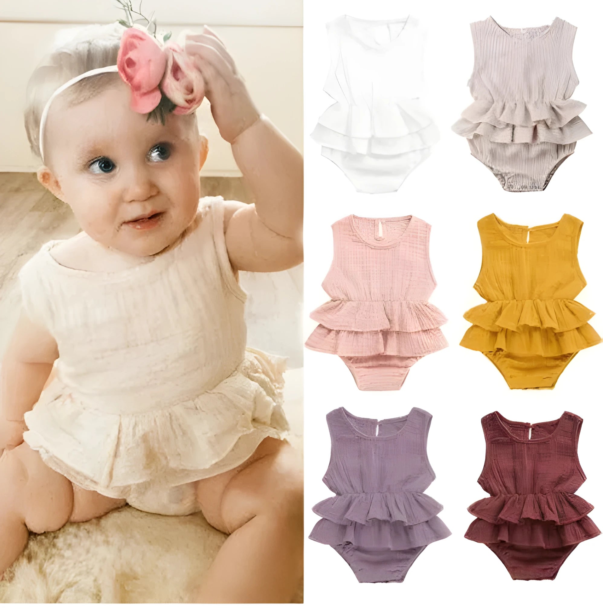 Baby striped sleeveless cotton pettiskirt romper in stripe colour, suitable for heights 70-100cm