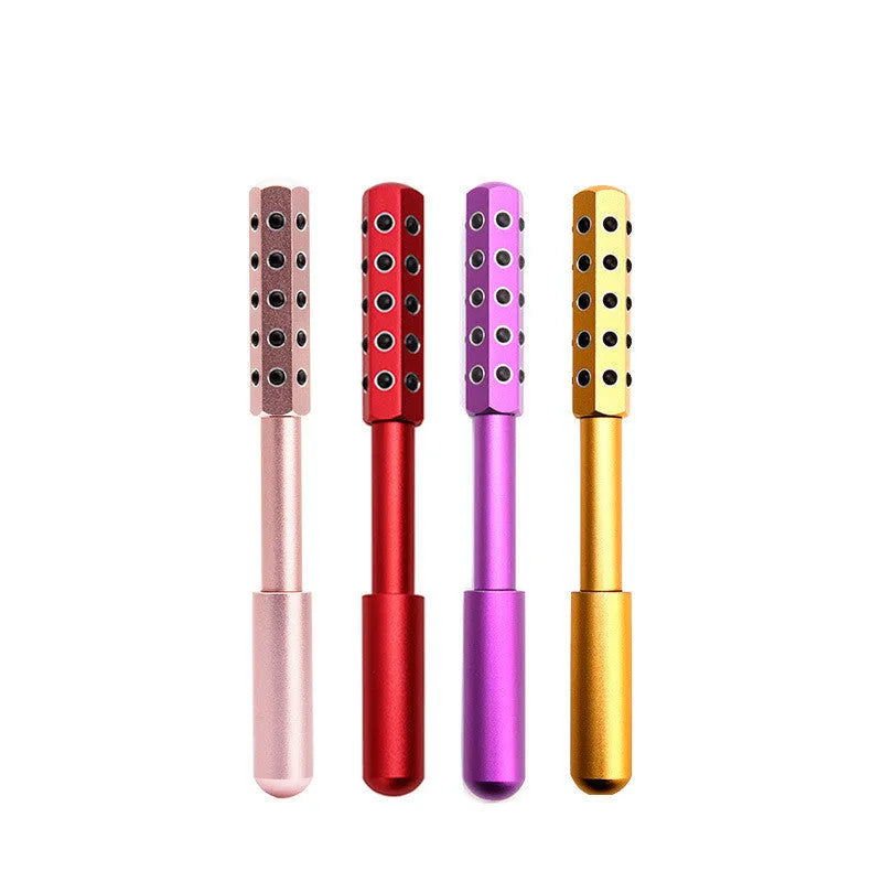 30 Germanium Beauty Stick massage wand with gold finish and 30 energy stones for facial roller use