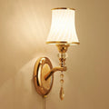 European-style glass wall lamp mounted on a wall, shown in a single head configuration.
