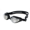 Anti fog swimming goggles with UV-resistant mirror lens and silicone ring in multiple colours