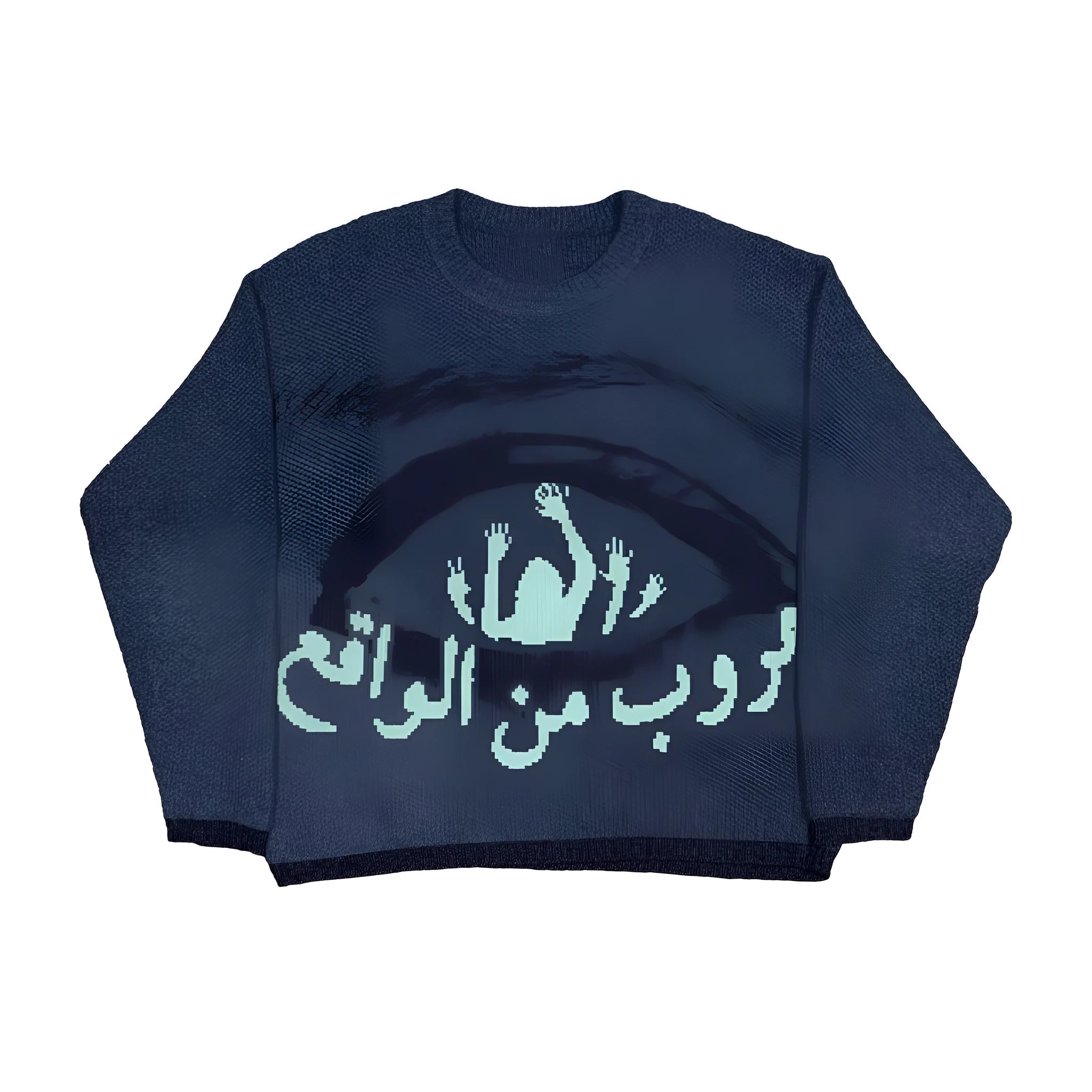 Men's abstract printed pullover sweater in viscose fibre with loose European styling