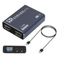 Black 4K gaming set-top box with audio recording and MS2131 chip