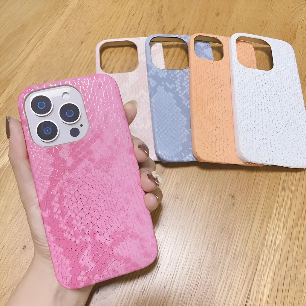 KIRIN leather grain anti-fall phone case for iPhone 14 Pro Max, rose red soft shell imitation leather