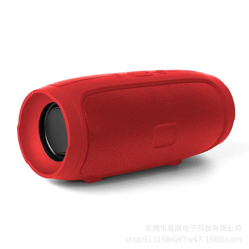 Outdoor portable wireless Bluetooth speaker in black with voice prompt and call function