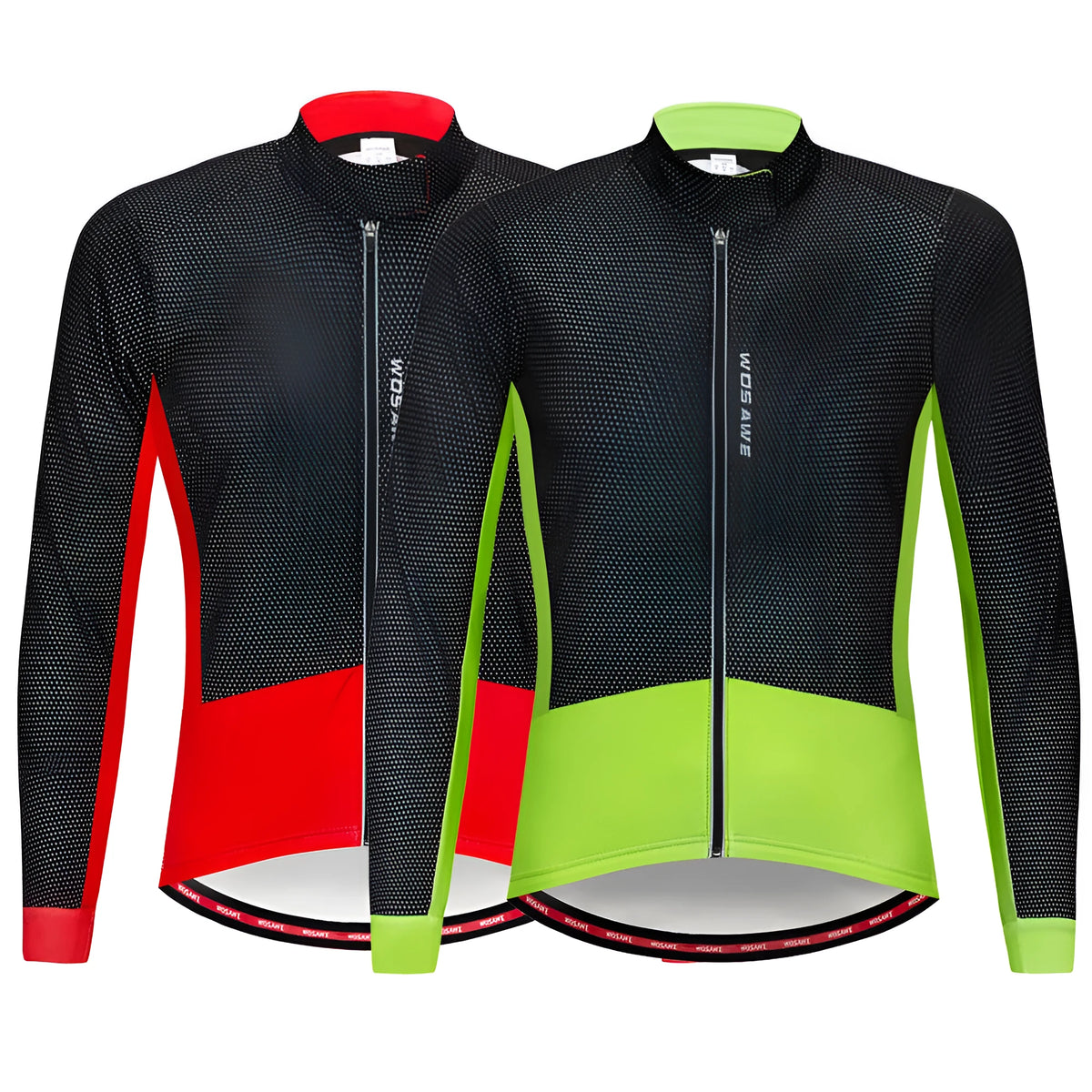 Unisex autumn winter cycling fleece warm jacket in Black Green, 100% polyester, size S to XXL