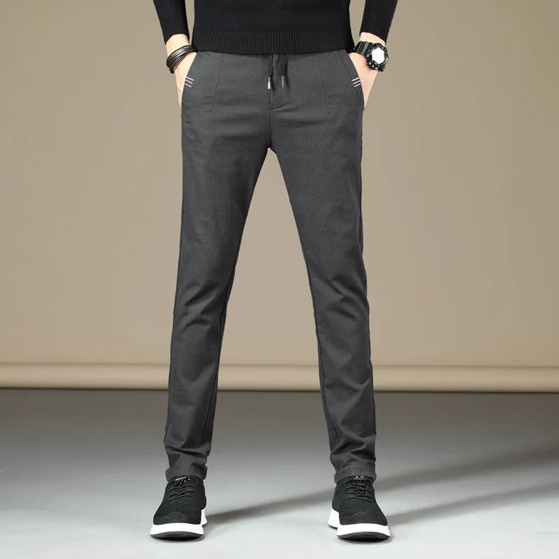 Men's cotton casual pants in Army Green, Black, Brown or Grey, Asian sizes 28 to 38