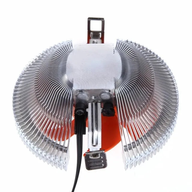 Orange CPU cooler cooling fan with black chassis, 10.3 x 4.9cm, for Intel and AMD sockets