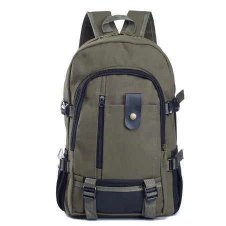 Canvas backpack for men students with zipper closure, 44x28x16cm, in five colours