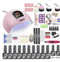 80W nail phototherapy machine set with gel lamp and 20 colour nail polish bottles by Santilady