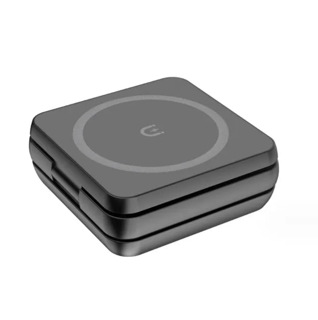 Three-in-one folding desktop wireless charging bracket for Apple Samsung and Google Pixel Watch with magnetic ring