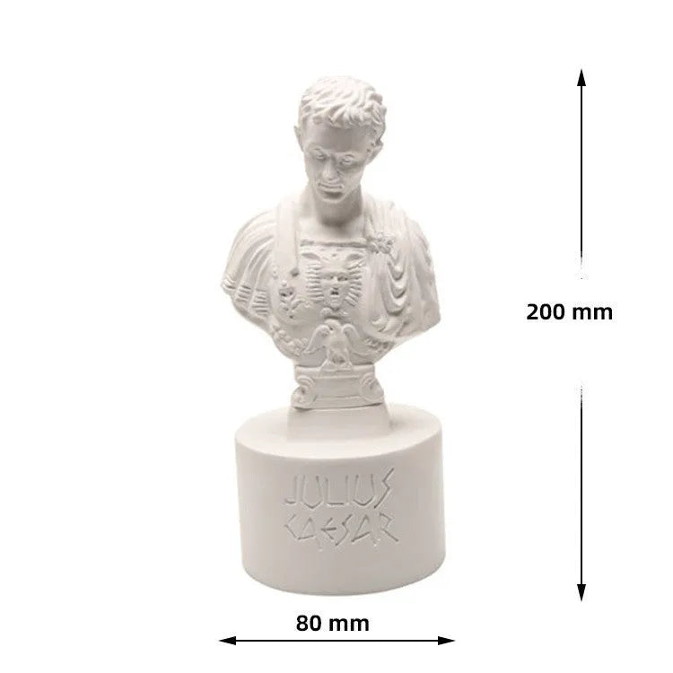 White synthetic resin American creative character pen holder on a desk
