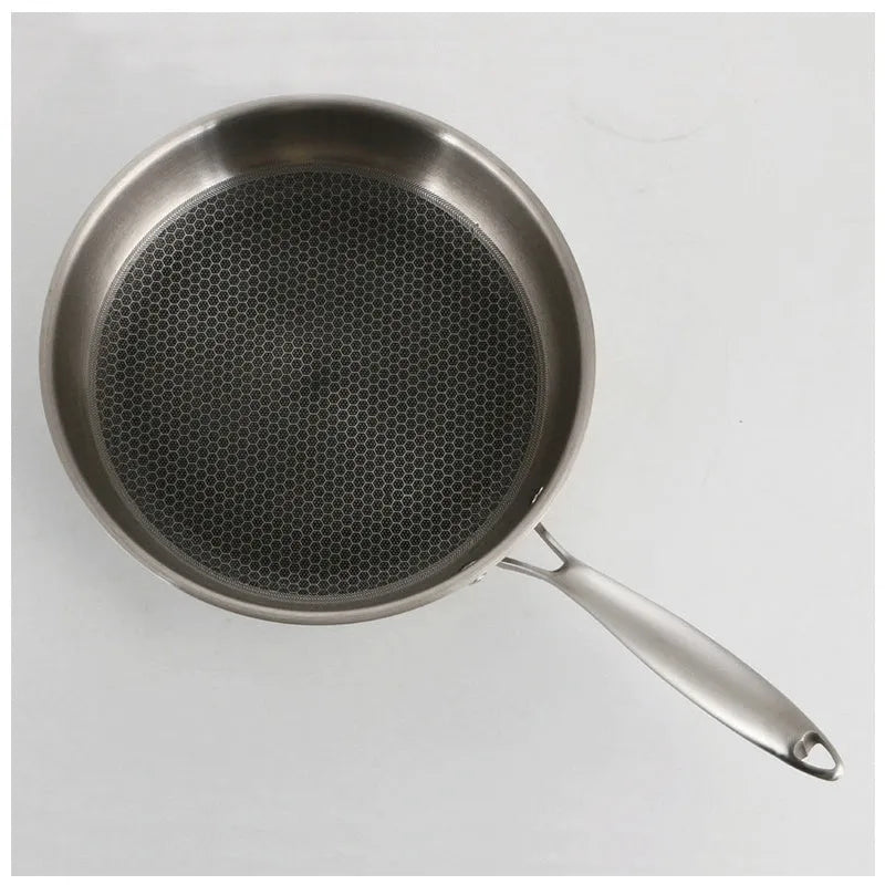 Stainless steel frying pan 26cm with non-stick surface on induction hob