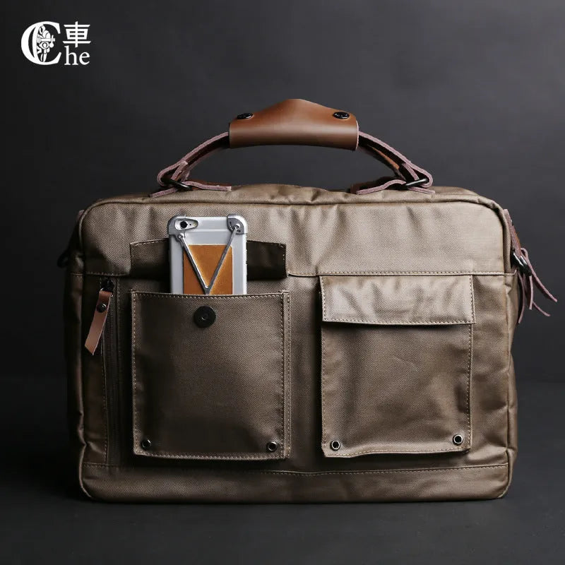 DPark black laptop shoulder bag with adjustable strap showing 14-inch laptop compartment