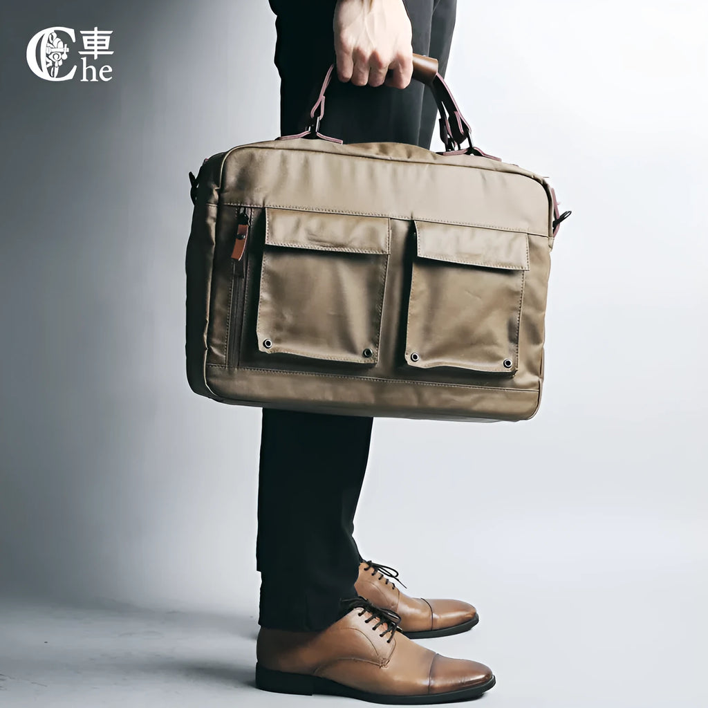 DPark black laptop shoulder bag with adjustable strap showing 14-inch laptop compartment
