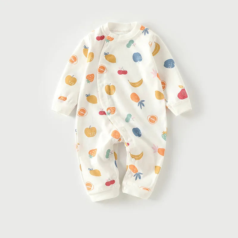 Cotton long-climb baby onesie in a neutral colour, suitable for newborns.
