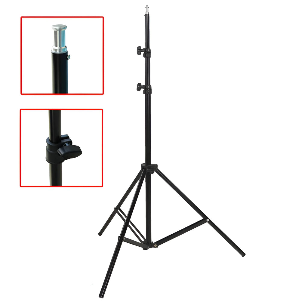 Black multi-function triangle bracket with 2 m ordinary lamp holder, aluminium alloy, 800-2000 mm working height