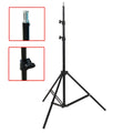 Black multi-function triangle bracket with 2 m ordinary lamp holder, aluminium alloy, 800-2000 mm working height