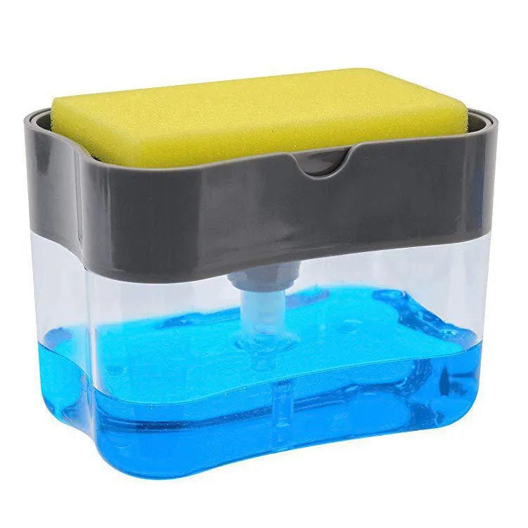 Grey and silver touchless automatic sensor kitchen soap dispenser made of plastic