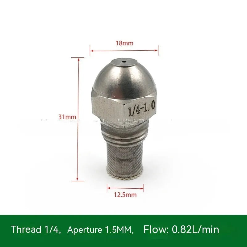 304 stainless steel fine atomization nozzle with external thread connection and multiple aperture size options