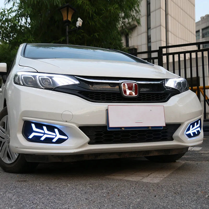 Car modified two-color daytime running light with ABS fog lamp frame and acrylic lens