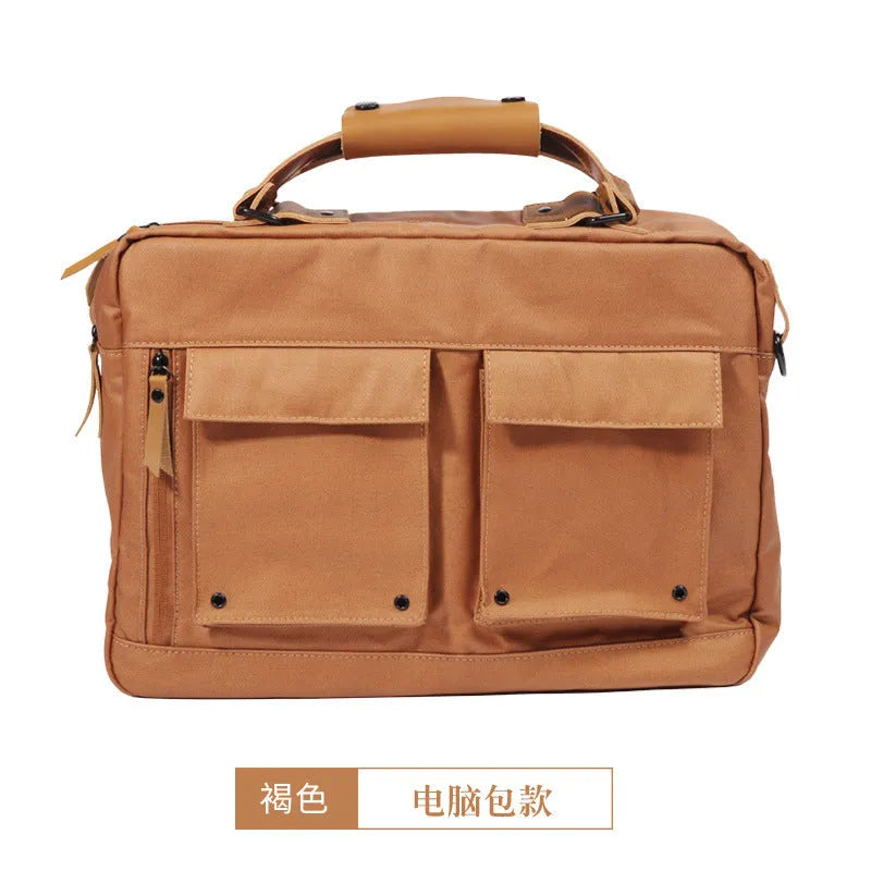 DPark black laptop shoulder bag with adjustable strap showing 14-inch laptop compartment
