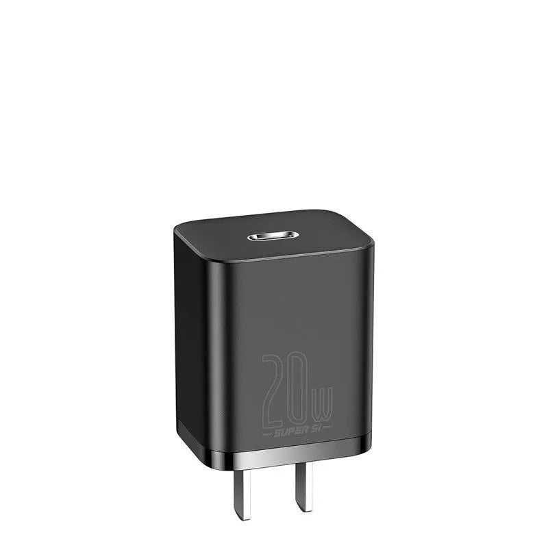 Super Silicon 20W fast charger with Type-C to iPhone connection, Black or White, 220V US plug.
