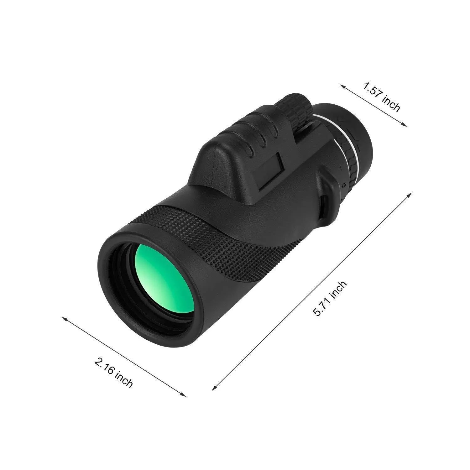 Black 40x60 monocular telescope with 144mm length, shown for birdwatching and outdoor use.
