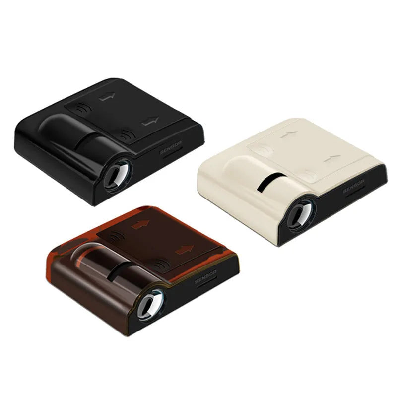 Beige and black ABS plastic car interior decorative projection radium lamp.