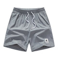 Men's straight-leg summer shorts with drawstring waist in blue colour option