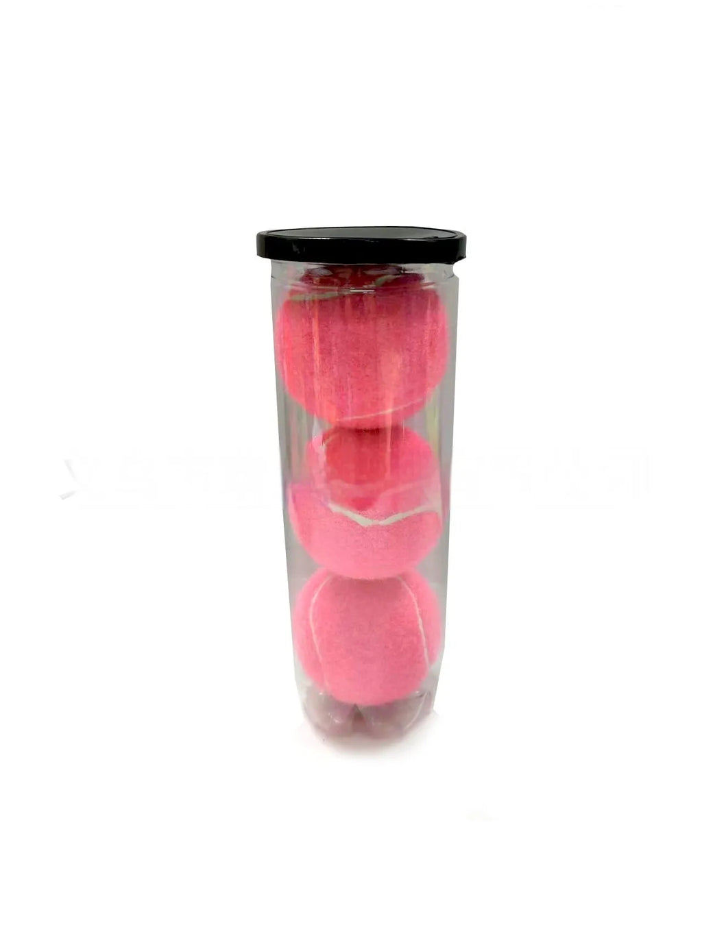 Six high elasticity rubber training tennis balls in a barrel pack showing rose red, orange, pink, green, and two-colour random options