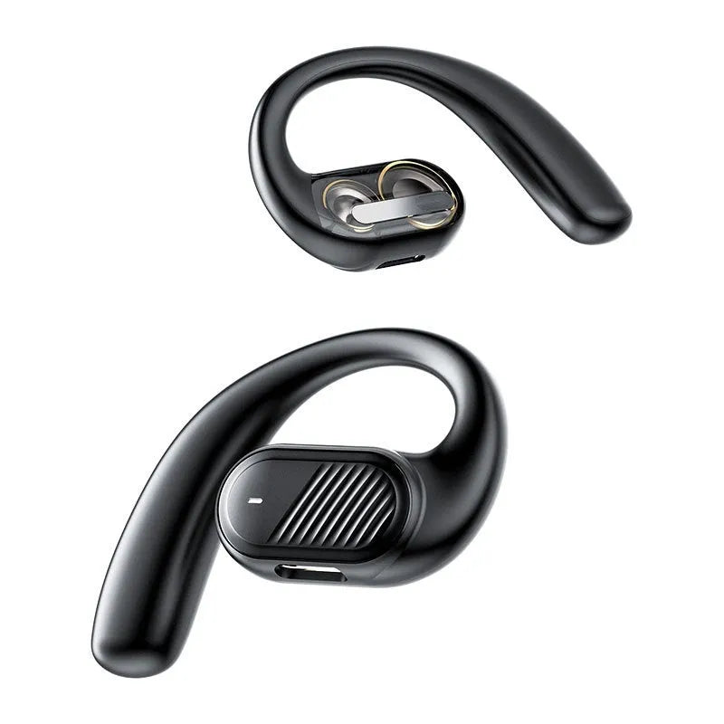 Unilateral ear-mounted Bluetooth headset in black or ivory white with dual speakers and Smart Touch.