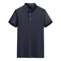Pure colour cotton lapel short-sleeved t-shirt with mosaic pattern in seven colour options