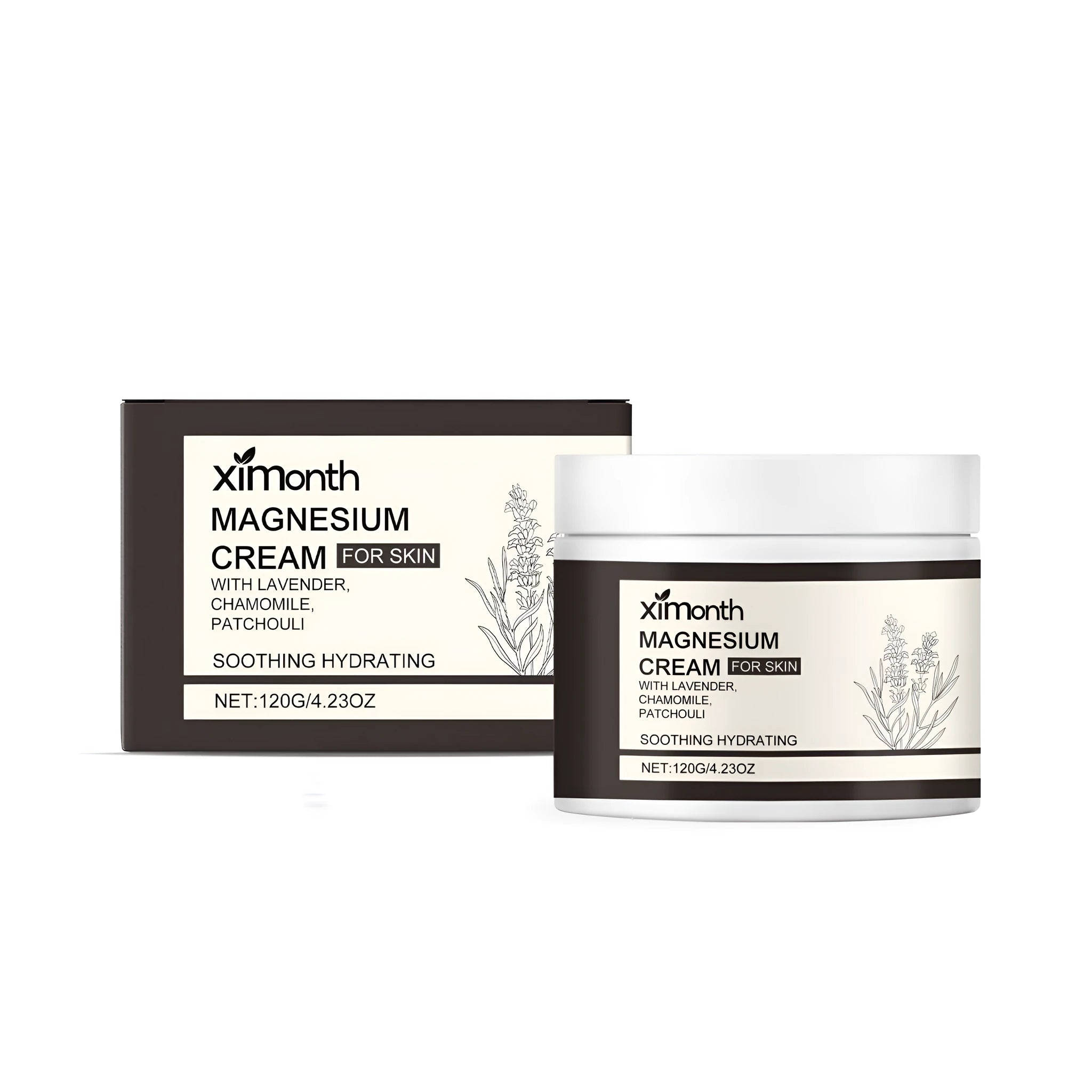120g tube of magnesium body cream with lavender and chamomile extracts