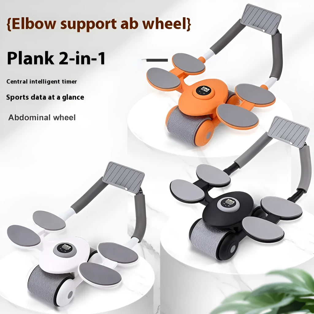 Multifunctional four elbow support abdominal wheel AB Rocket in black on a flat surface