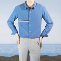 Hong Kong style loose cotton blend shirt in casual cardigan design with button front