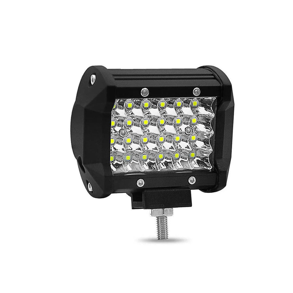 Black 4-row high-power LED strip light with aluminium case and stainless steel bracket
