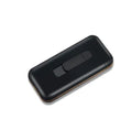 Plastic cigarette lighter in golden colour with compact body and flame, 118x55x25mm box