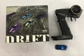 Turbo Racing C64 1:76 scale RC drift car with blue body and P21-SVC remote control transmitter