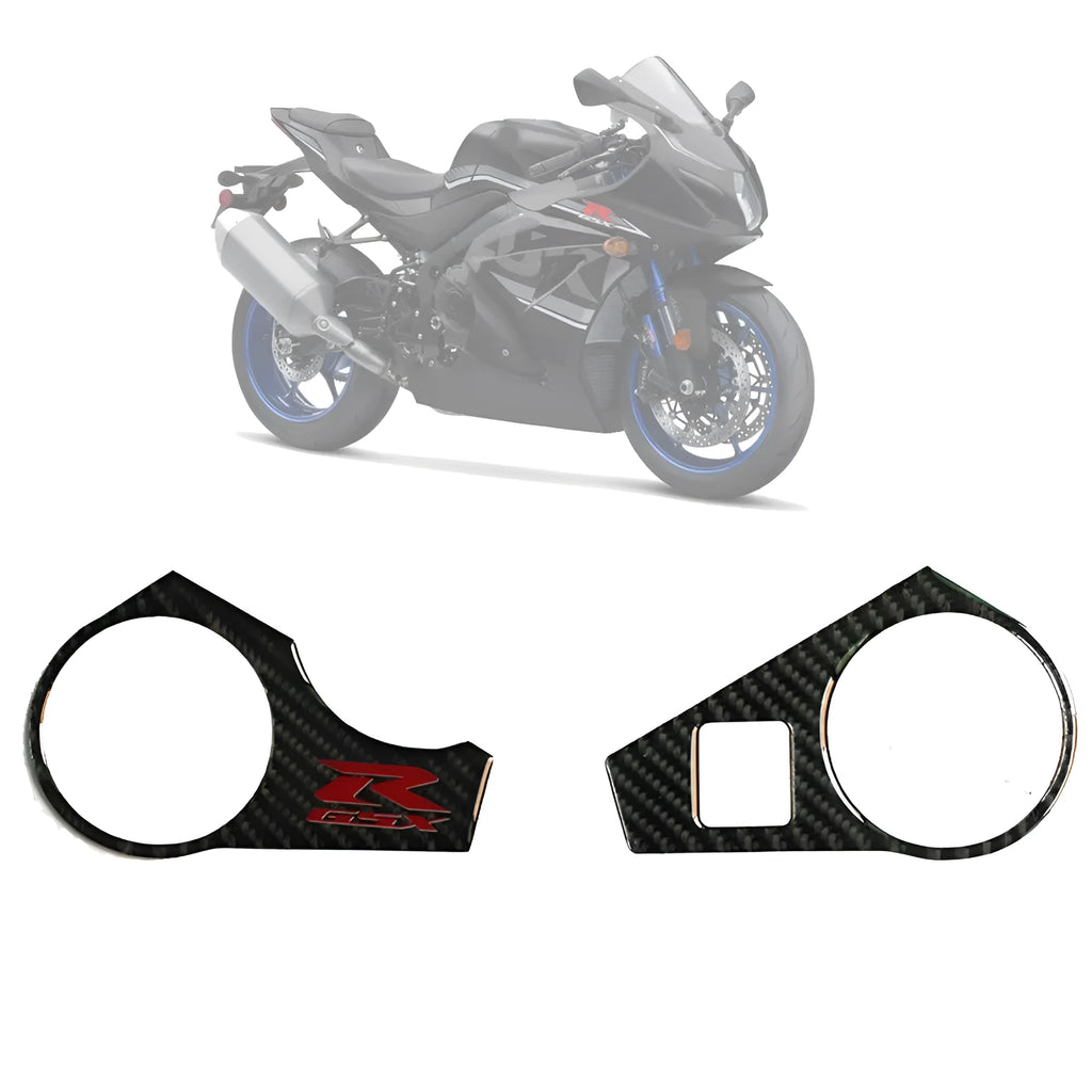 Black carbon fibre upper connective plate adhesive sticker for SUZUKI GSXR1000 L1 motorcycle.