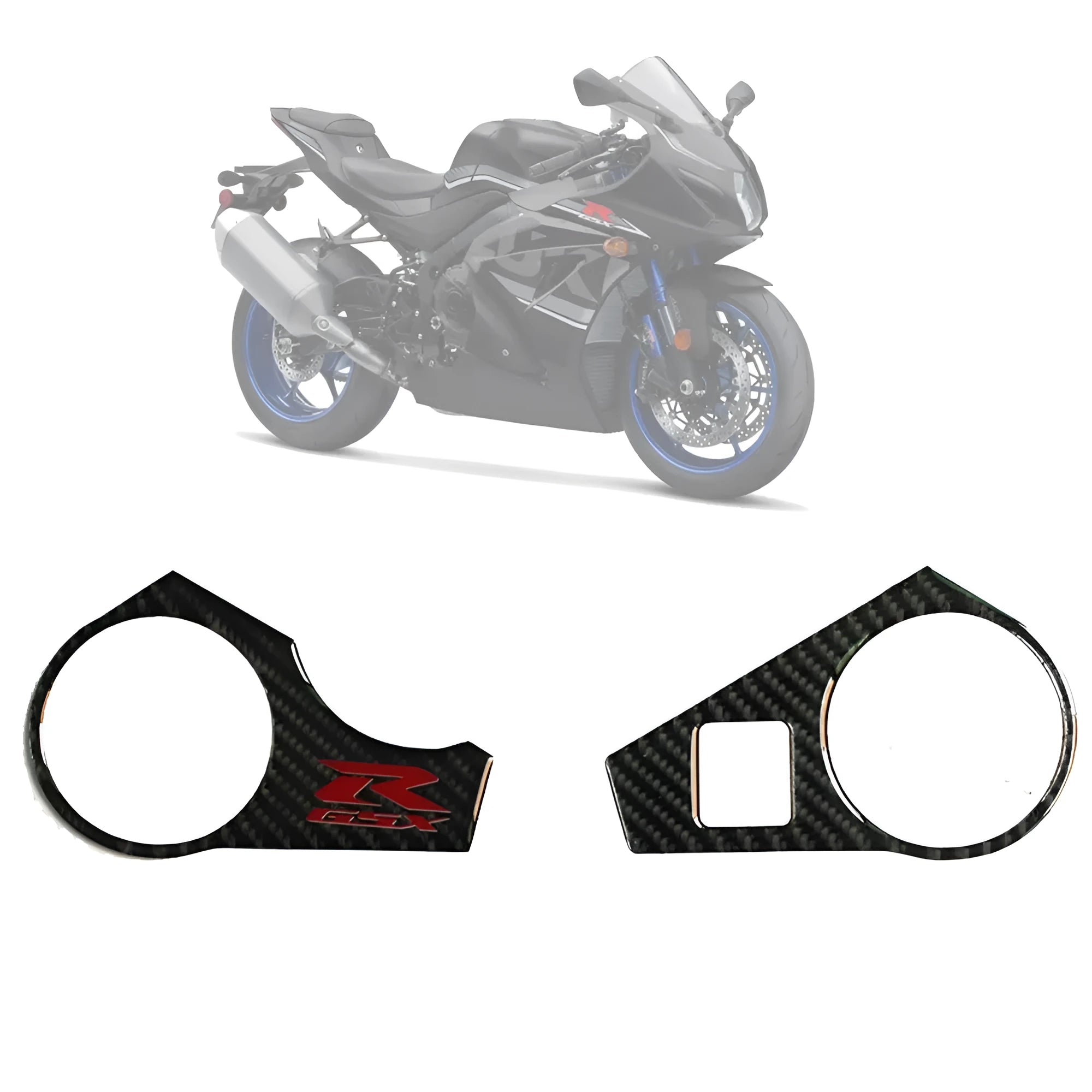 Black carbon fibre upper connective plate adhesive sticker for SUZUKI GSXR1000 L1 motorcycle.