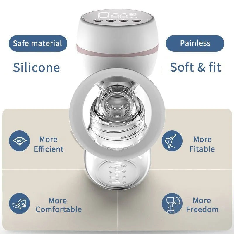 Electric breast pump automatic milking device 3W PP silicone ABS USB power portable 8x8x18.5cm