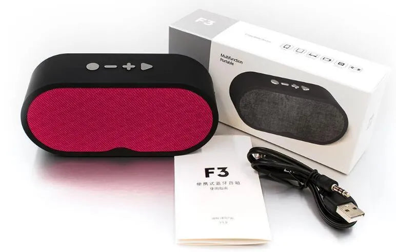 Portable Bluetooth wireless subwoofer speaker with HD microphone in grey, red, black or blue colours