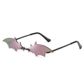 Bat-shaped square frame sunglasses with PC lenses in black colour, lightweight 16-20g