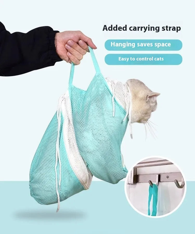 Fifth generation cat grooming bag in detachable scratch-resistant design for washing and grooming