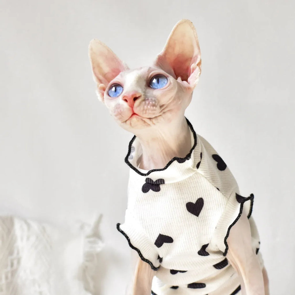 Sleeveless rubber cat vest for summer warmth, available in multiple colours and sizes XS to XXL