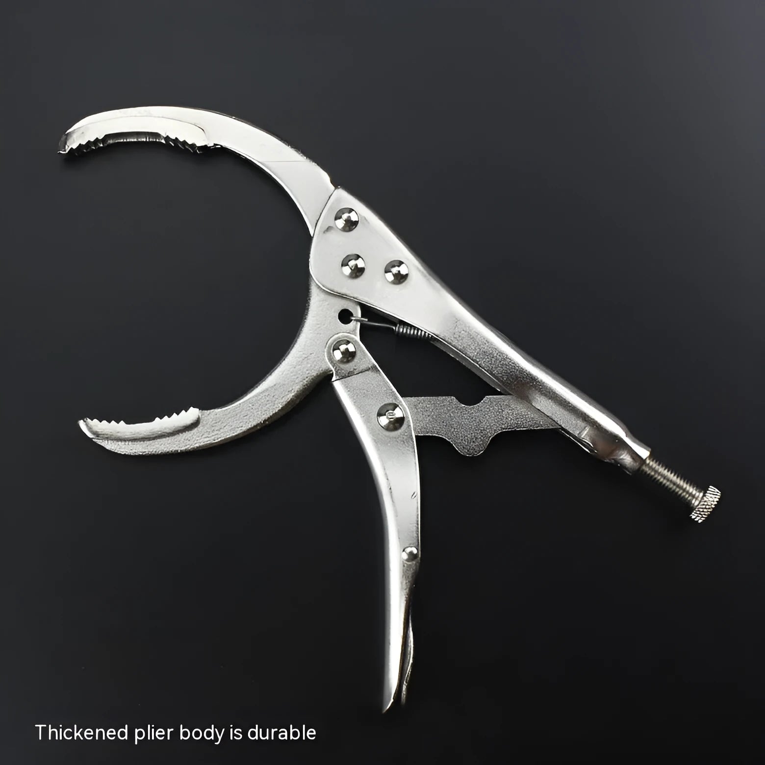 45 steel clamp oil filter wrench with vise grips for 50-110mm filters.