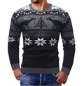 Christmas fawn sweater slim fit round neck mohair print design in black