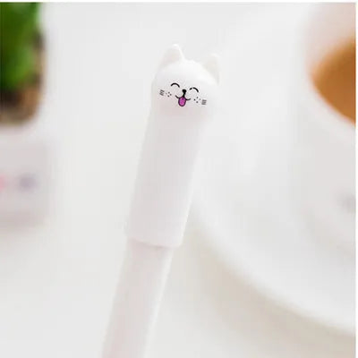 Pendulum cat gel pen with 0.5mm tip showing multiple colour options including pink, blue, white, black, red, purple