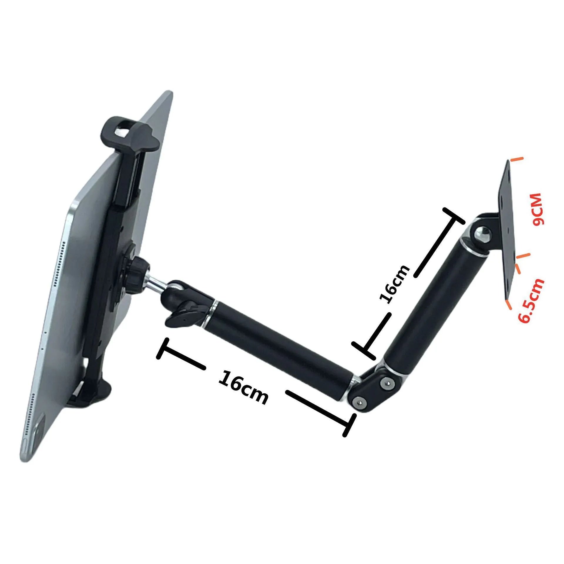 Universal alloy wall rack holding a tablet and a large mobile phone, with foldable and adjustable style options